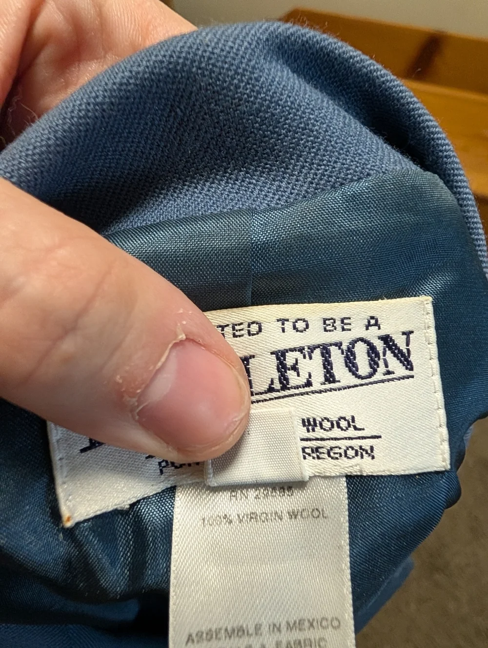 Pendleton 100% Virgin Wool Blazer Slate Blue Size 14